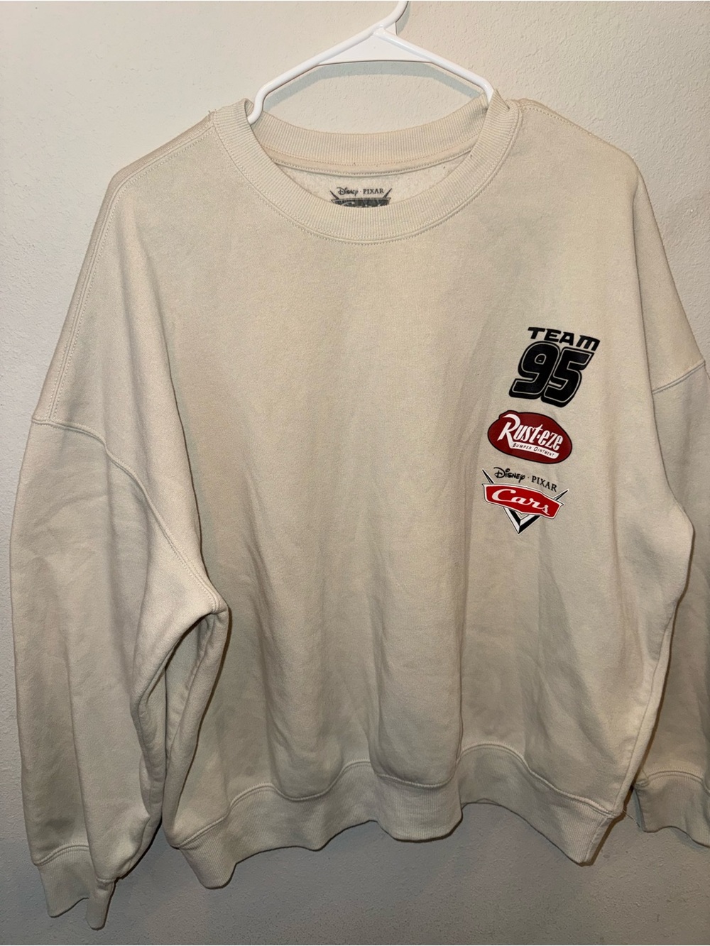 Disney Crewneck Sweatshirt with Team 95 & Rust-eze Logos - Beige
